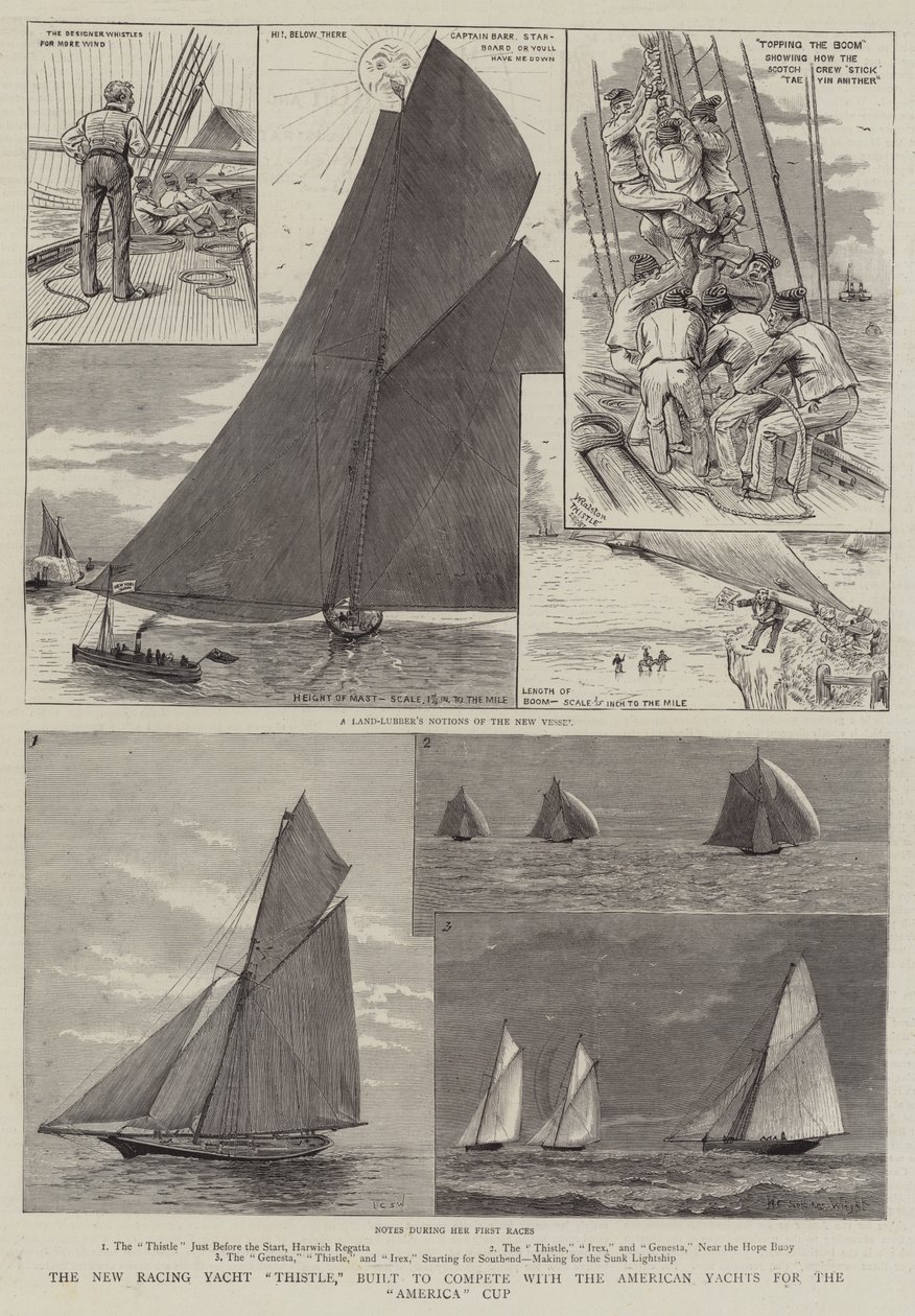 The New Racing Yacht Thistle, built to compete with the American Yachts for the America Cup by Henry Charles Seppings Wright