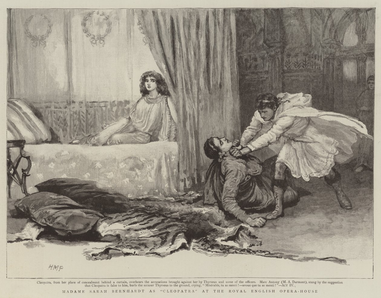 Madame Sarah Bernhardt as Cleopatra at the Royal English Opera-House by Henry Marriott Paget