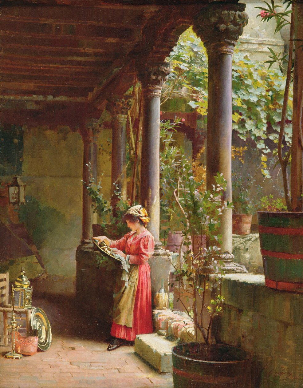 A Courtyard in Venice, 1896 by Henry Woods