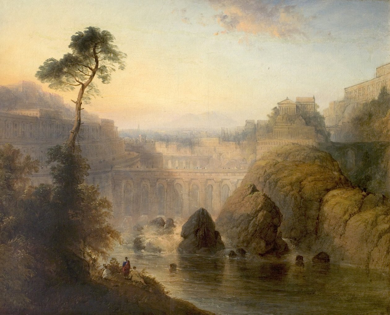 On the Tiber, Italy by Henry Dawson