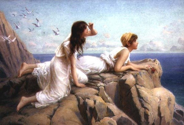 On the Cliffs by Henry Ryland