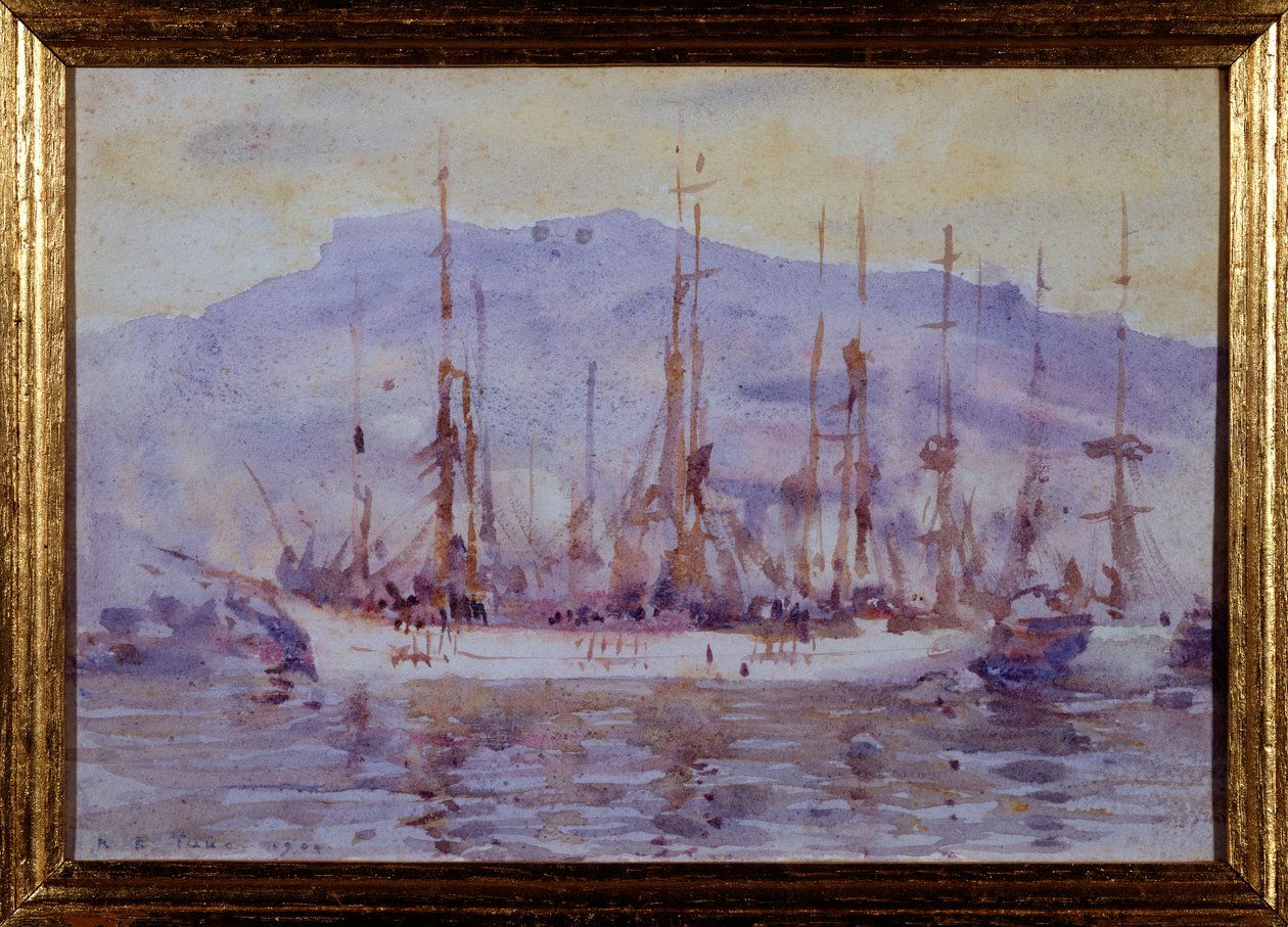 Three Masters, Falmouth, 1904 by Henry Scott Tuke