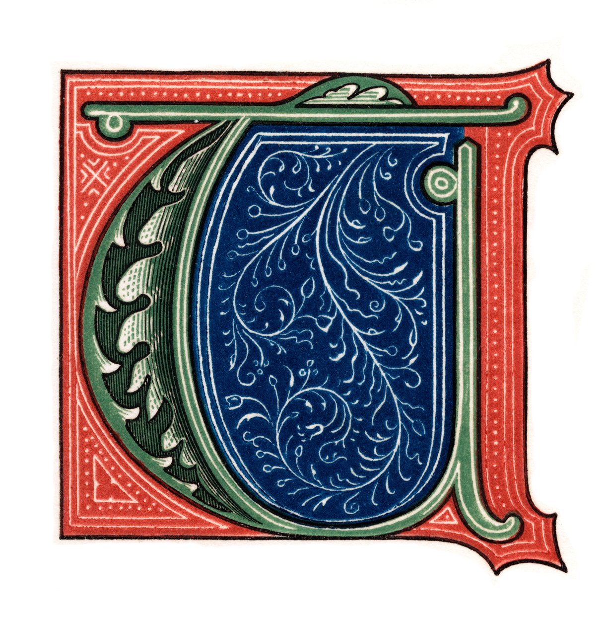 Initial letter T by Henry Shaw