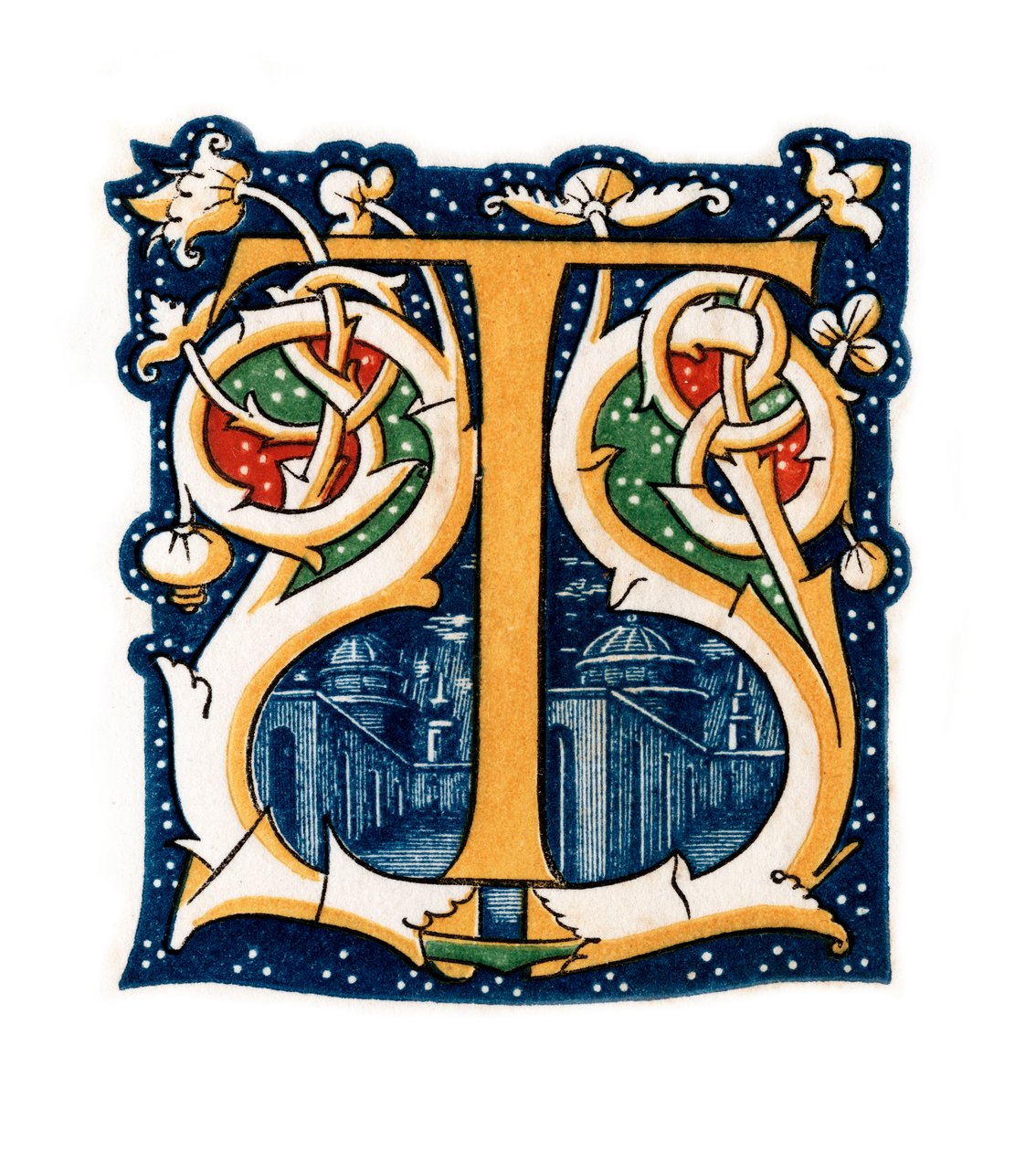 Initial letter T by Henry Shaw
