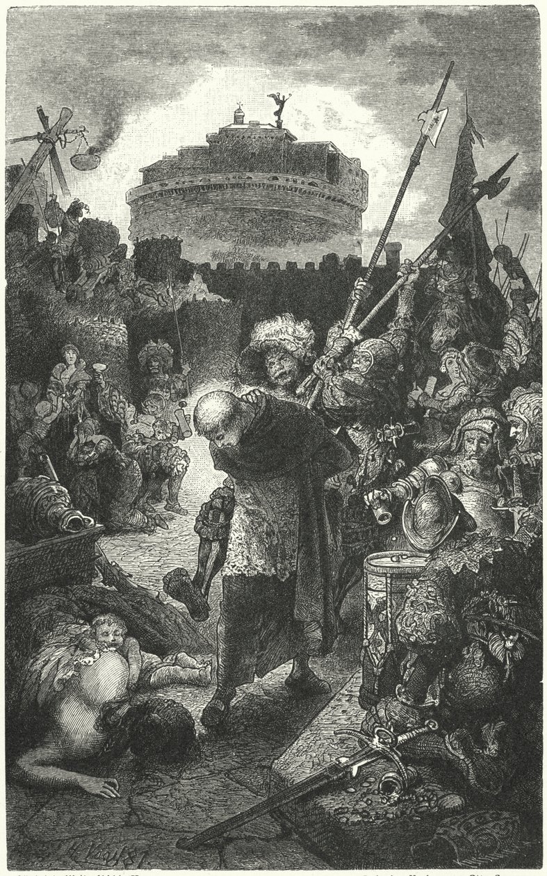 German Landsknechts Looting Rome, 1527 by Hermann Vogel