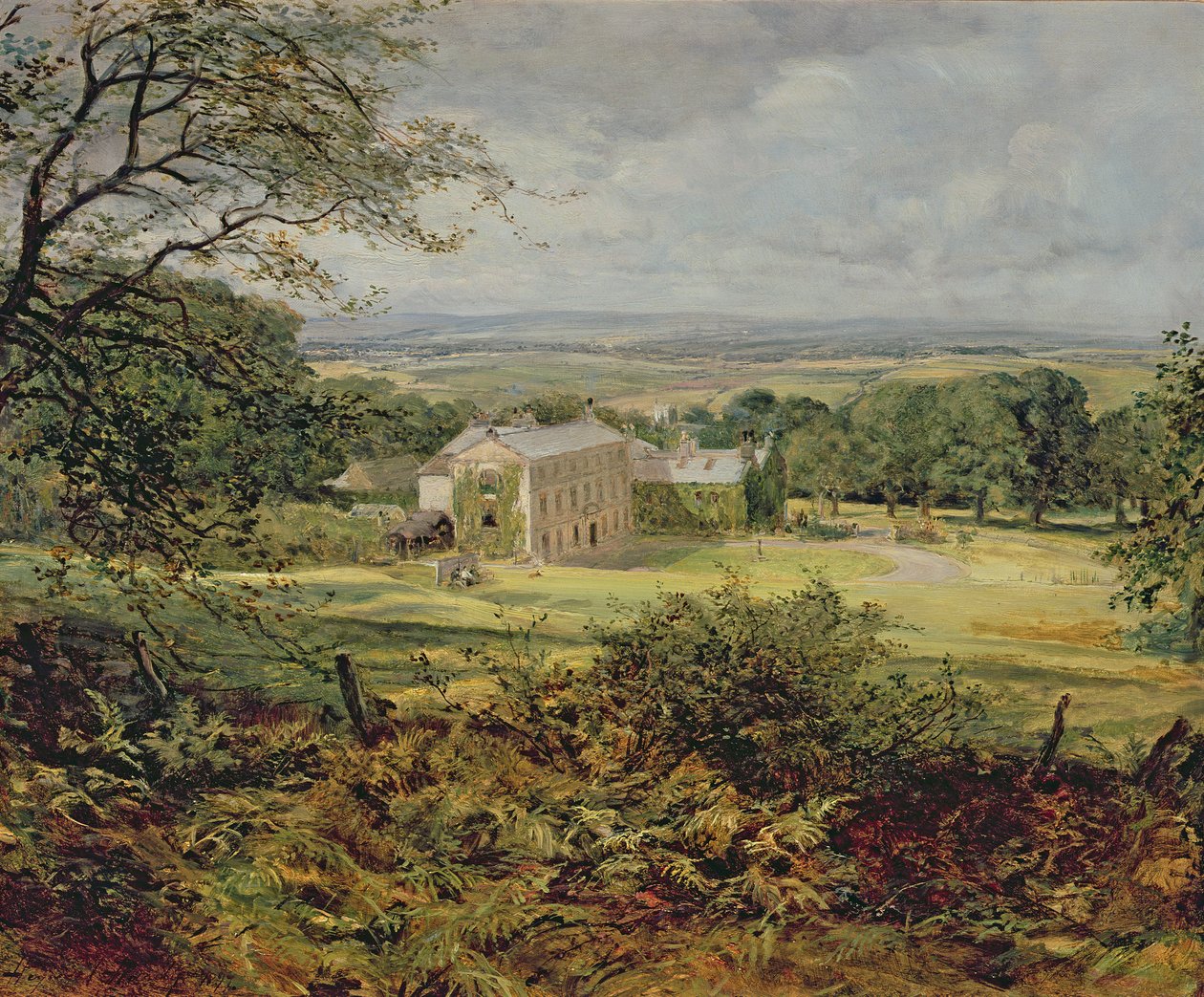 English Landscape with a House by Heywood Hardy