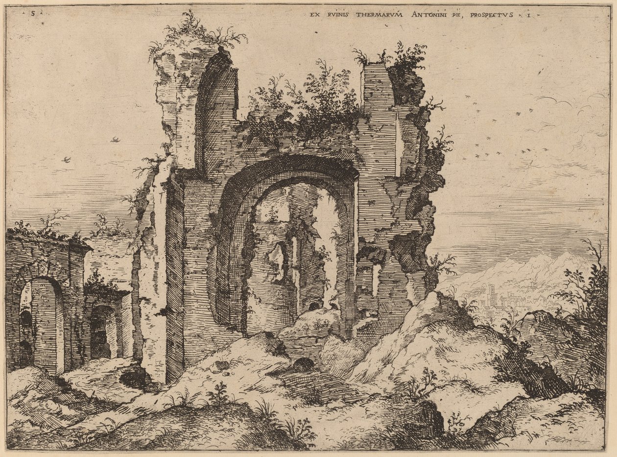 View of the Baths of Caracalla by Hieronymus Cock