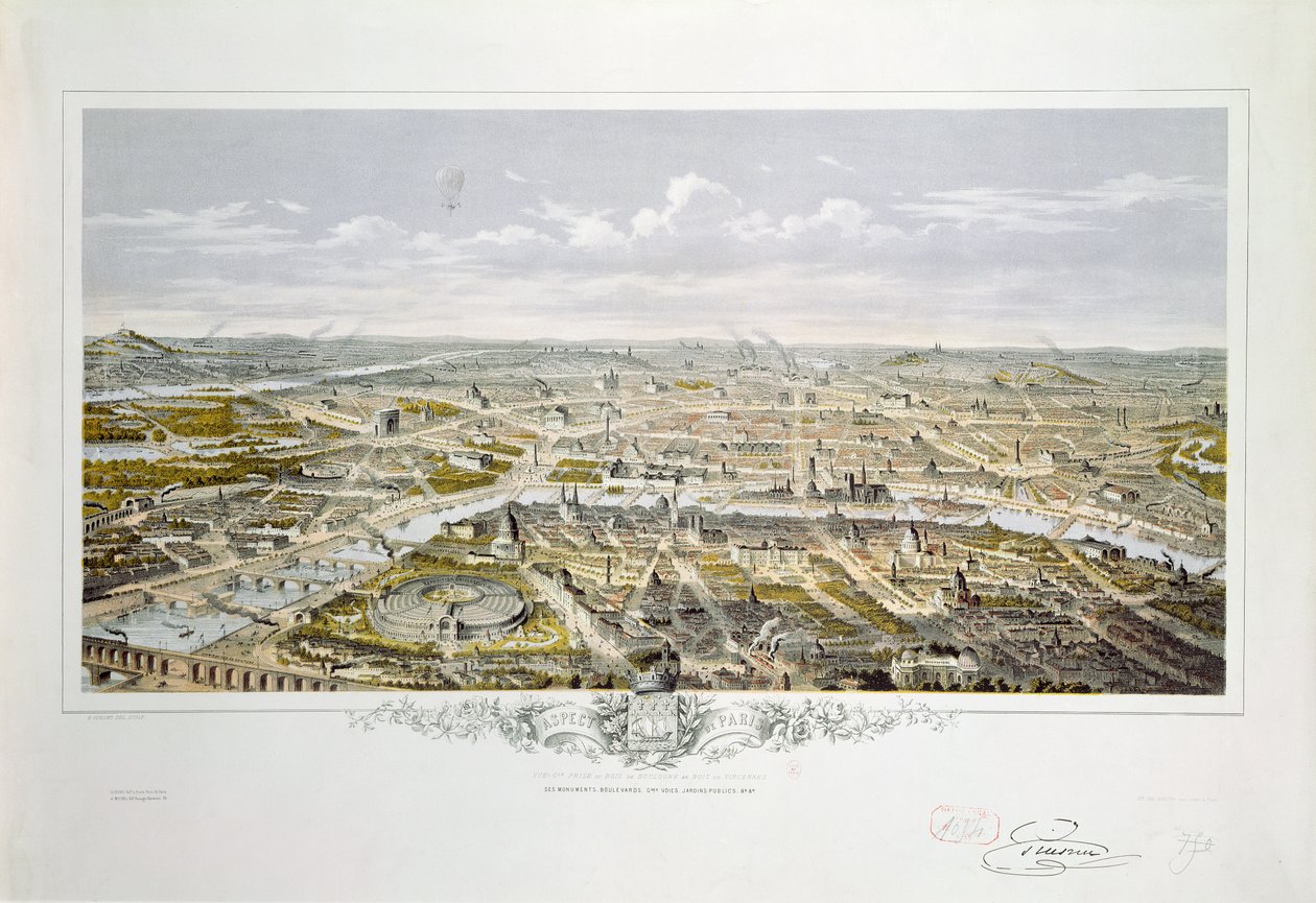 View of Paris from Bois de Boulogne, During the Universal Exhibition in 1867 by Hilaire Guesnu