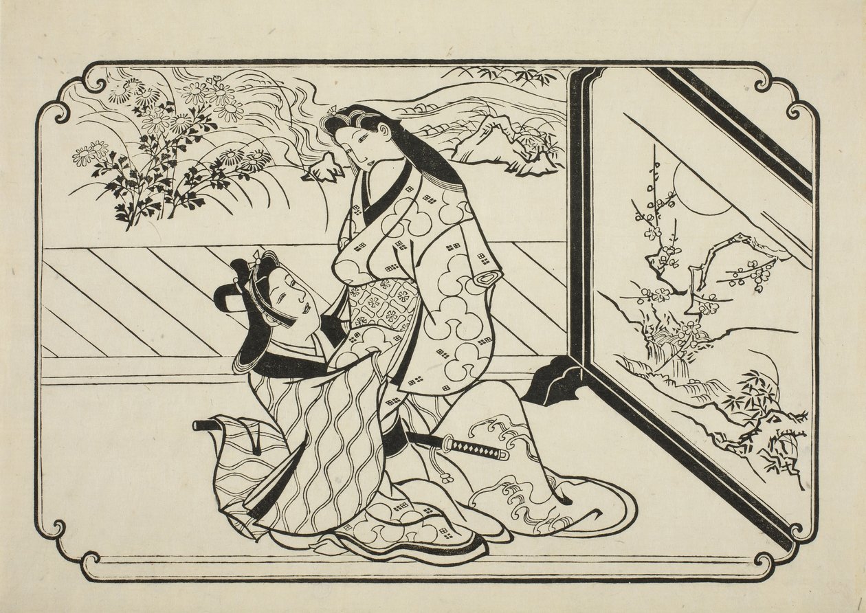 Behind the Screen, c.1673-81 by Hishikawa Moronobu