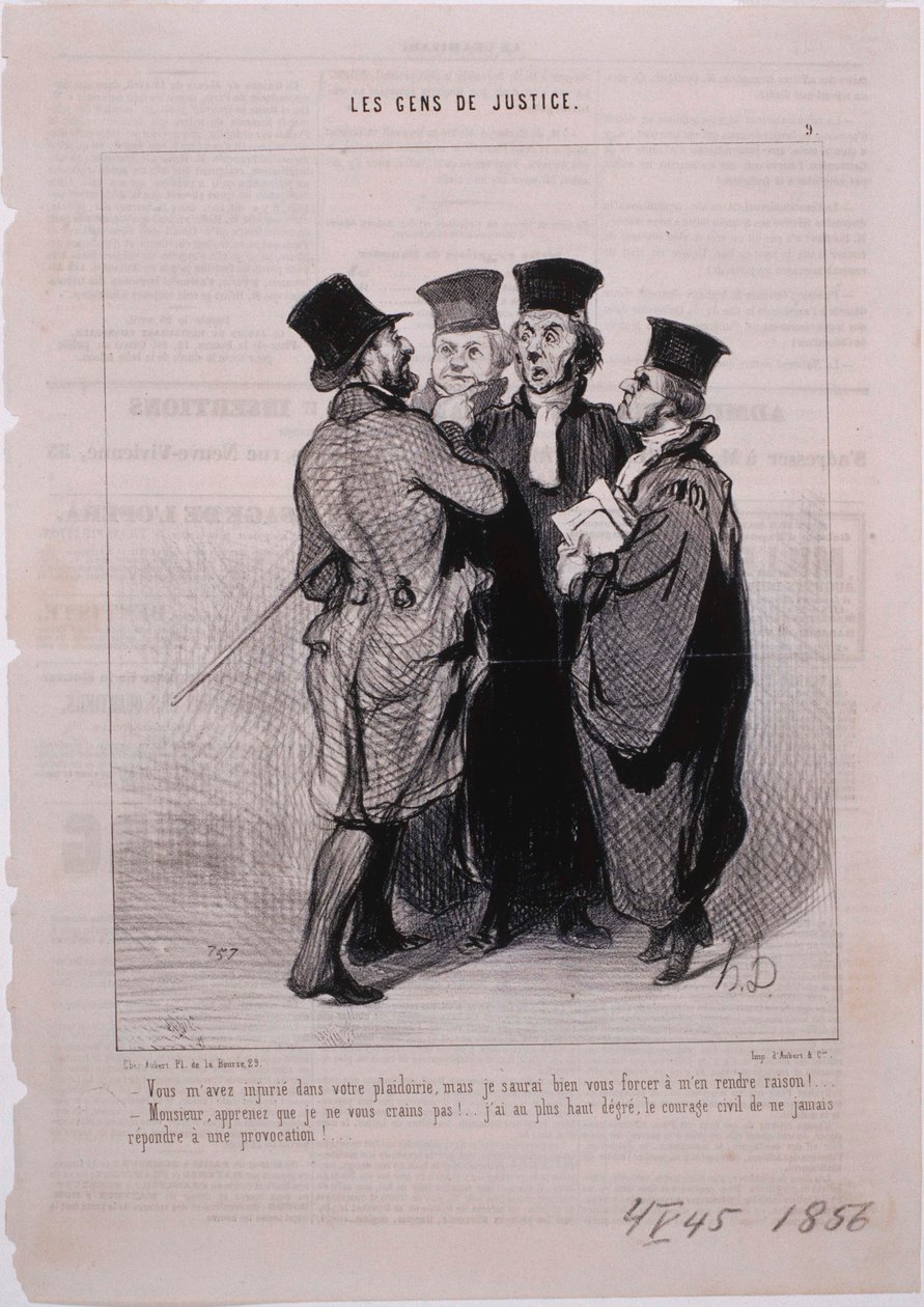 The People of Justice - You Insulted Me in Your Plea by Honoré Daumier