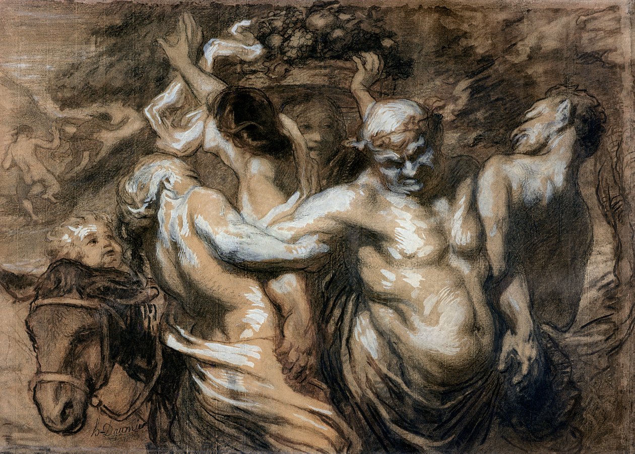 The Drunken Silenus by Honoré Daumier