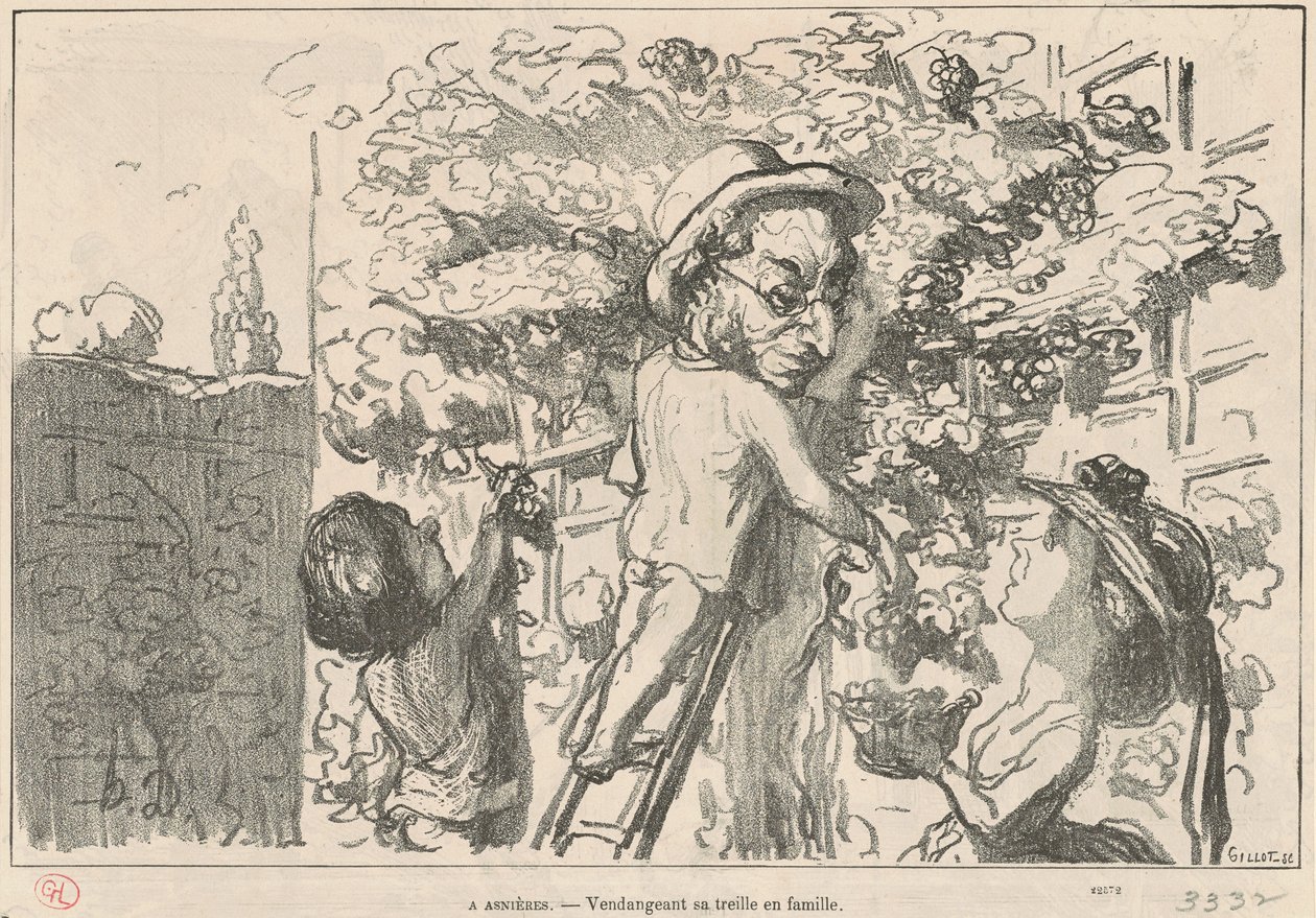 At Asnières by Honoré Daumier
