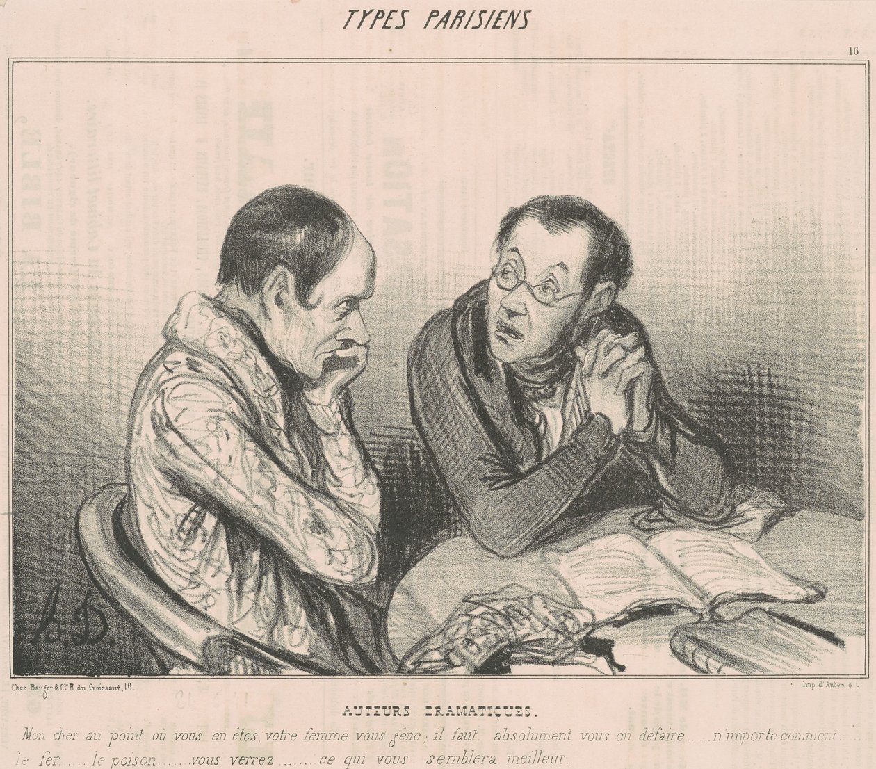 Dramatic Authors by Honoré Daumier
