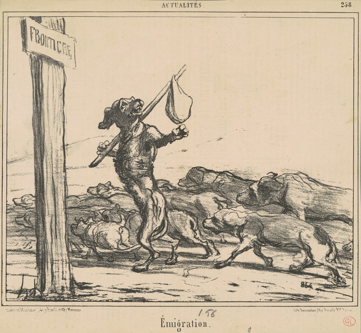 Emigration by Honoré Daumier