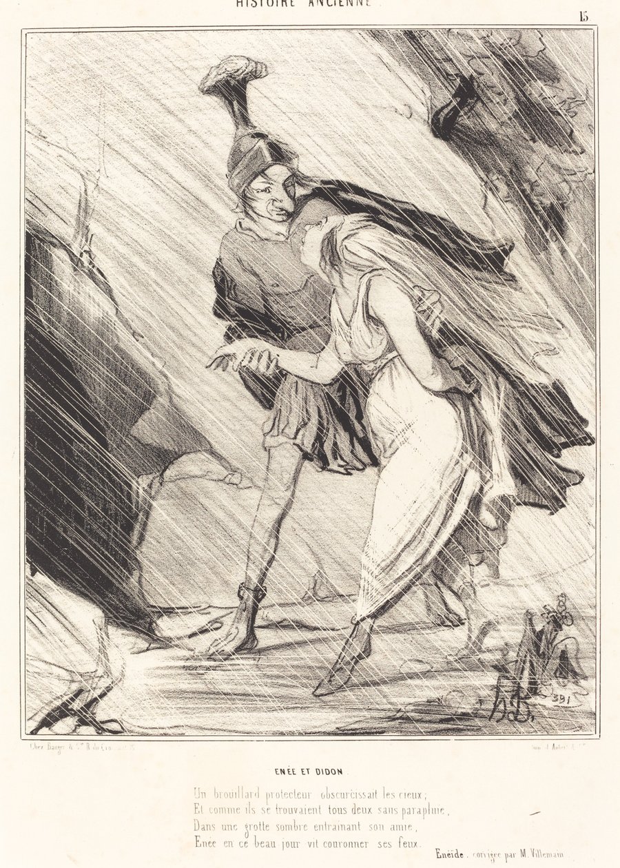 Aeneas and Dido by Honoré Daumier
