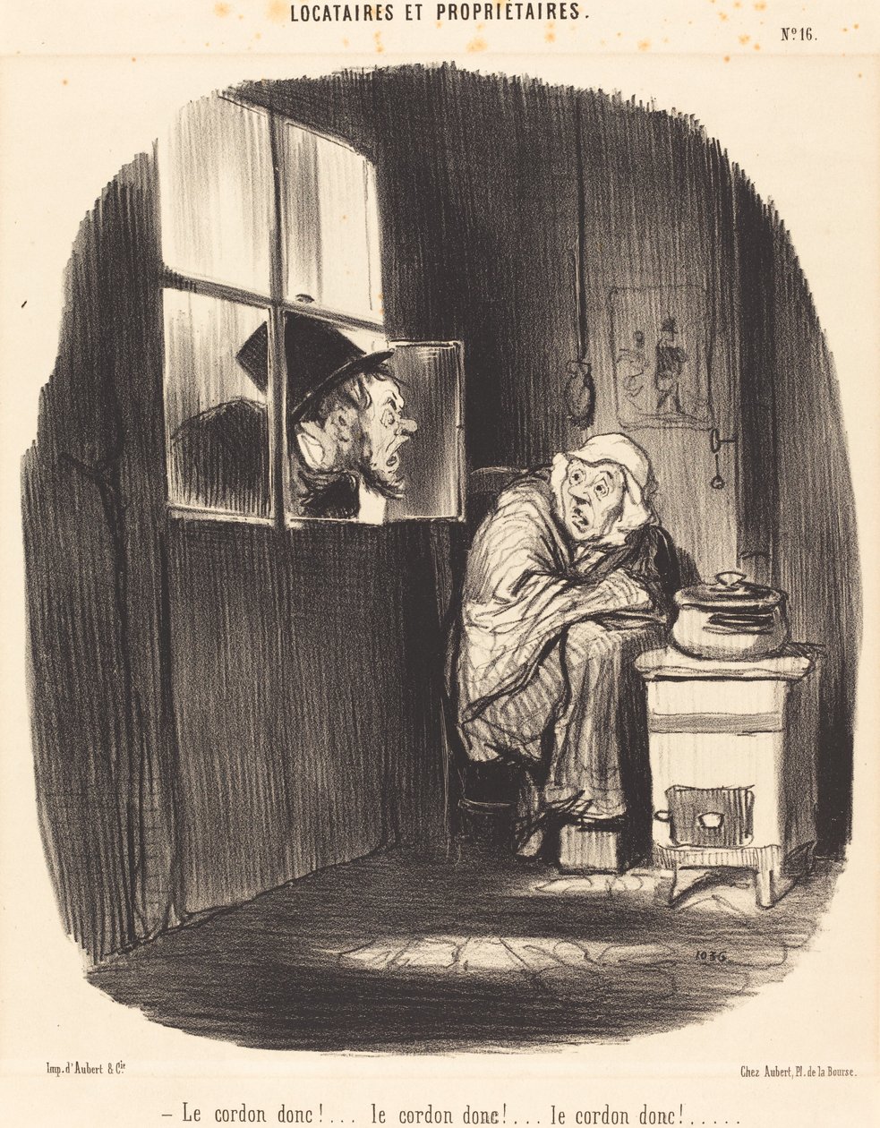 The Cord Then!... by Honoré Daumier