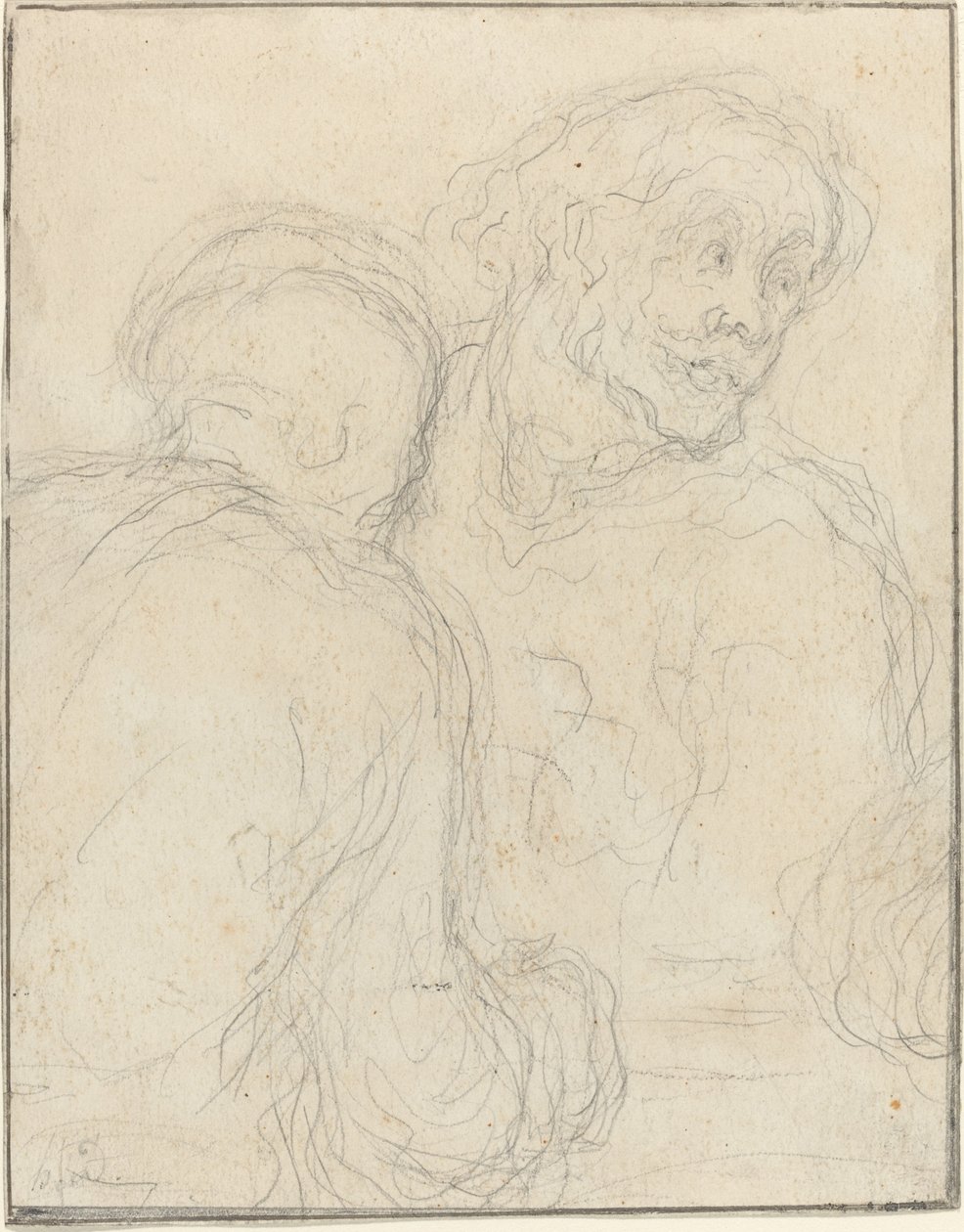 Two Men by Honoré Daumier