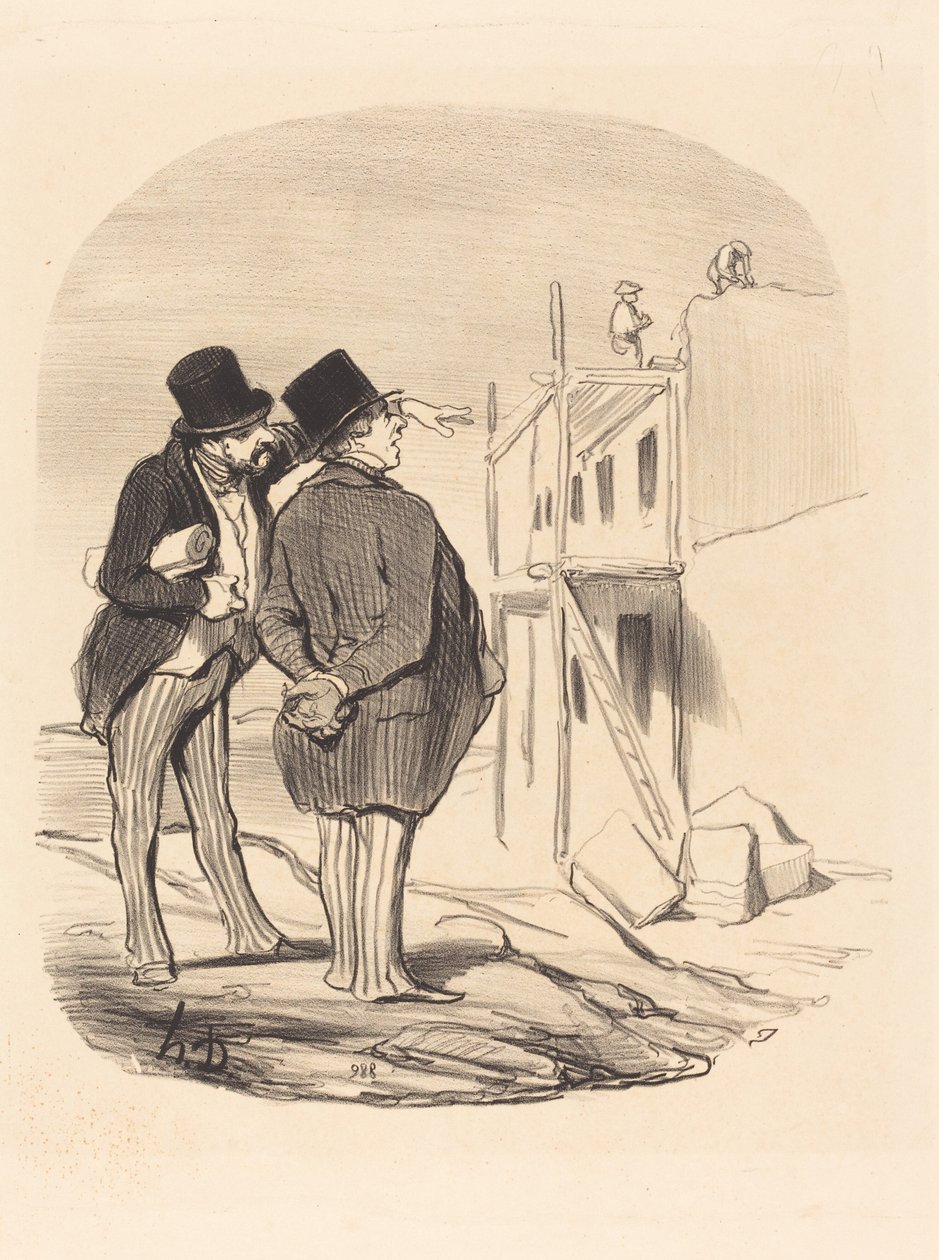 Two Men Amid Ruins by Honoré Daumier