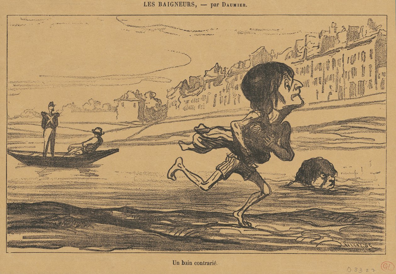 A Disrupted Bath by Honoré Daumier