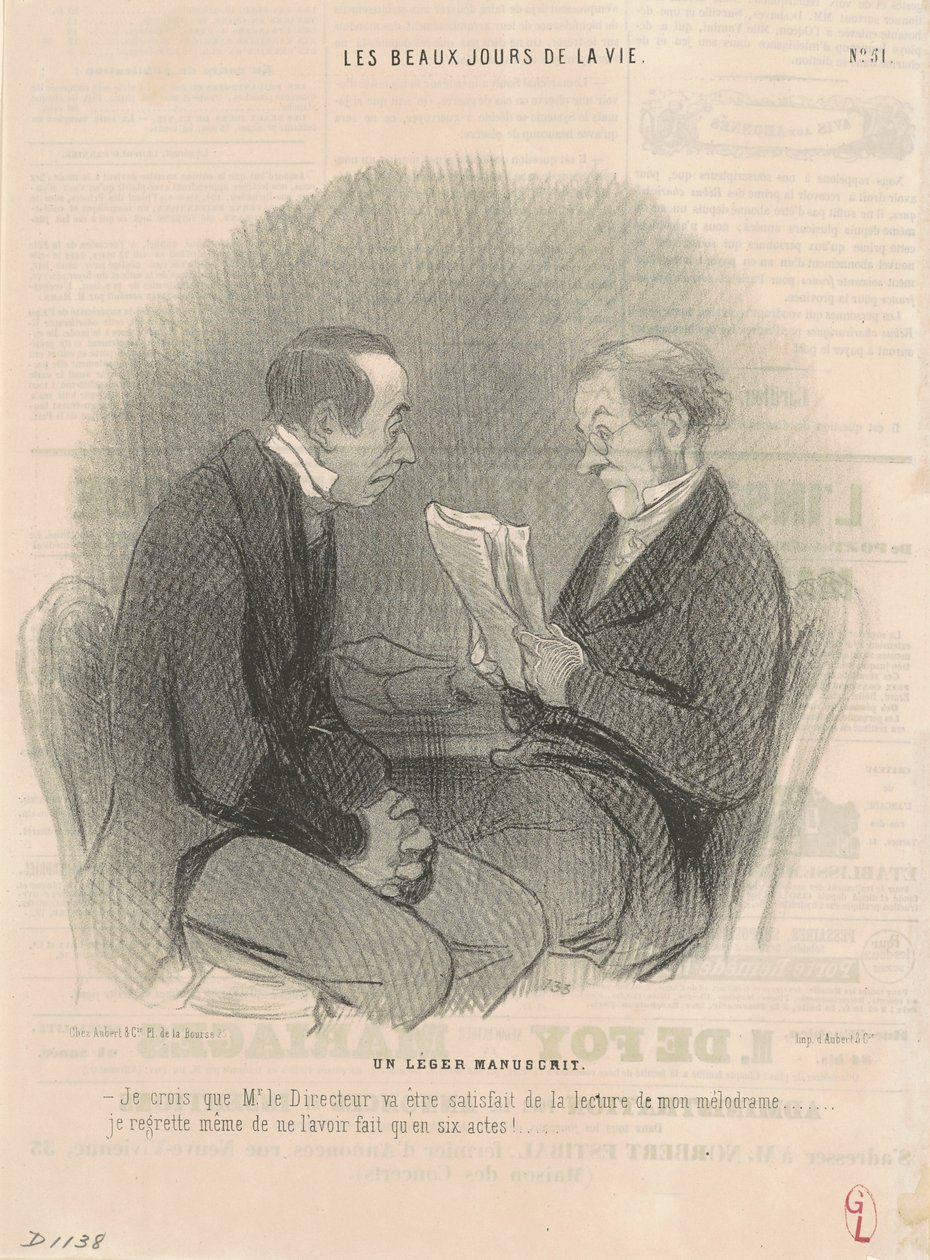 A Light Manuscript by Honoré Daumier