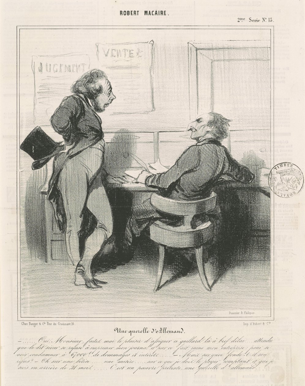 A German Quarrel by Honoré Daumier