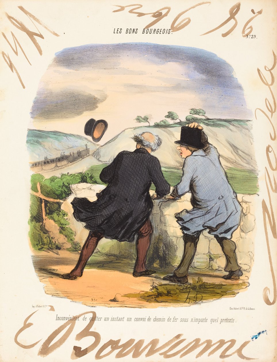 Inconvenience of Leaving by Honoré Daumier and Edouard Bouvenne