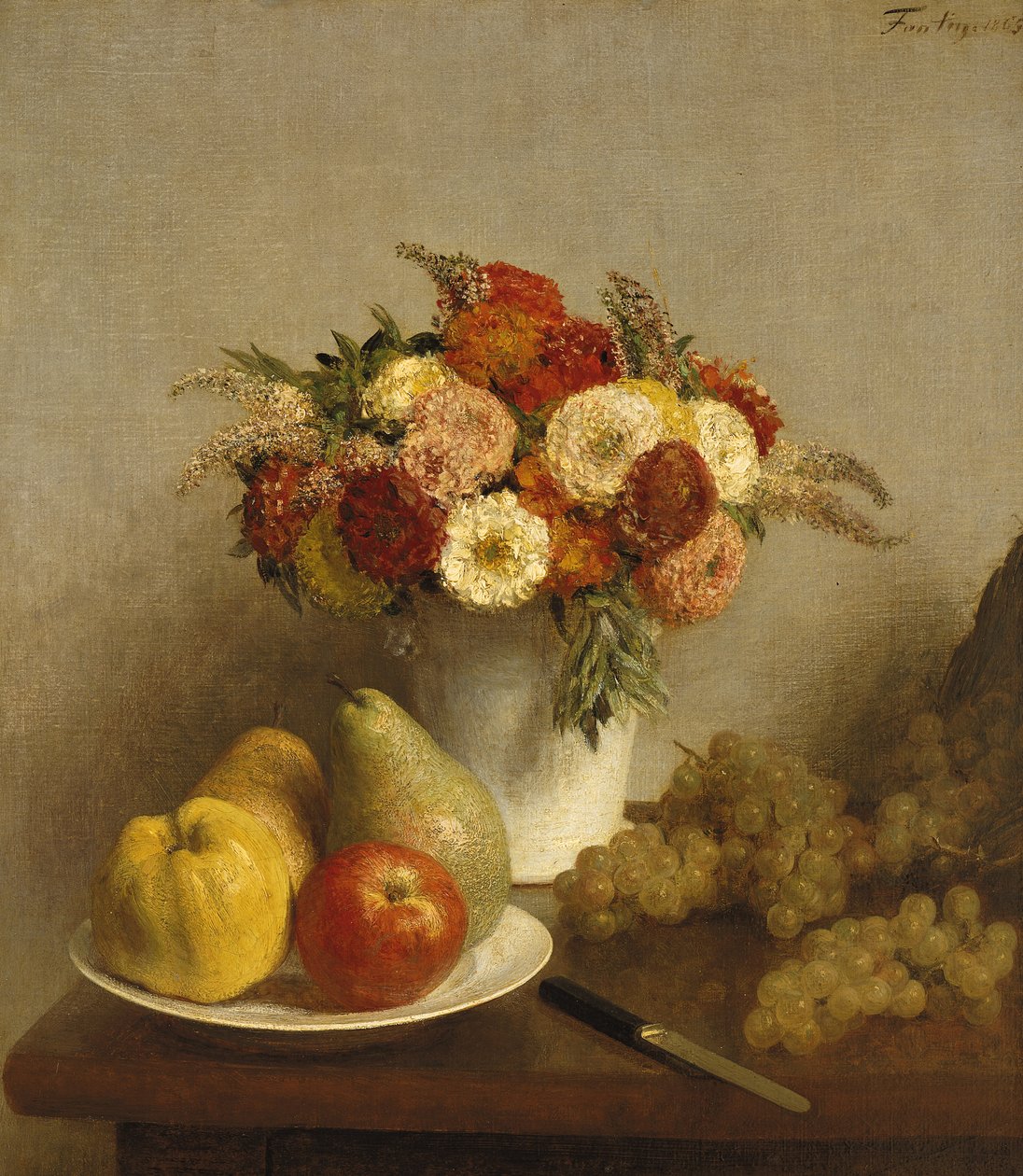 Flowers and Fruit by Ignace Henri Jean Fantin Latour