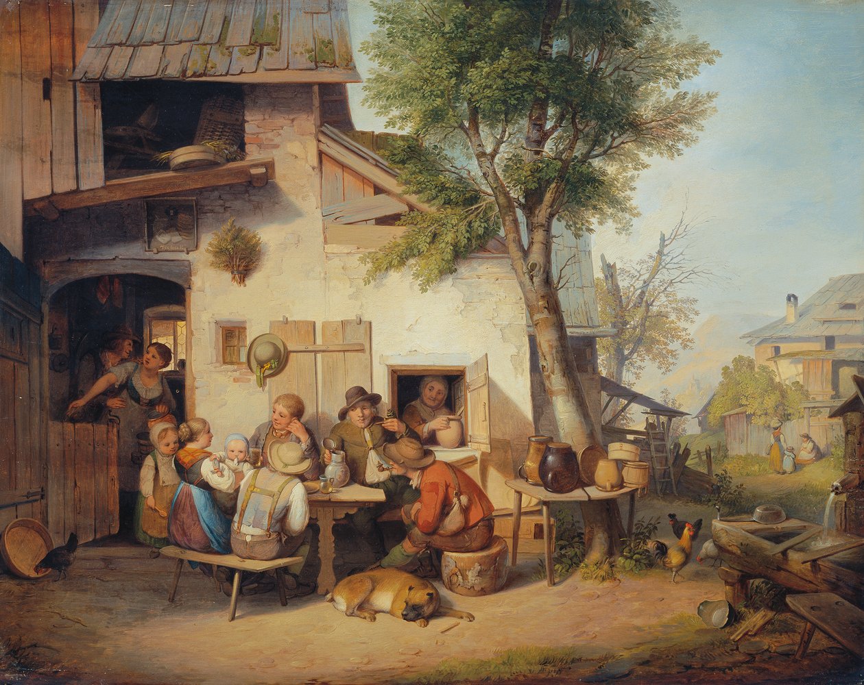 In Front of the Village Tavern by Ignaz Raffalt