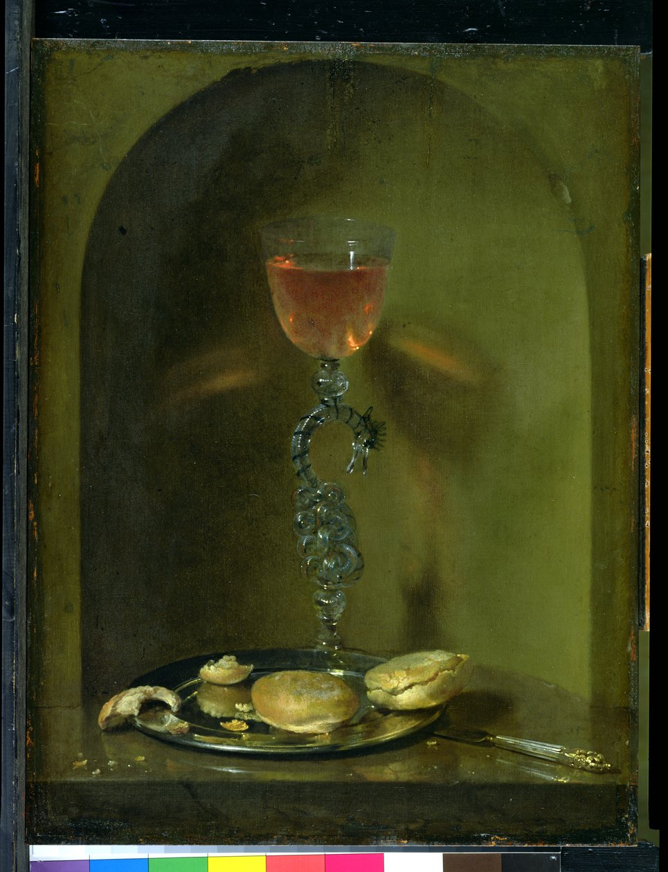 Still Life with Bread and Wine Glass by Isaac Luttichuys