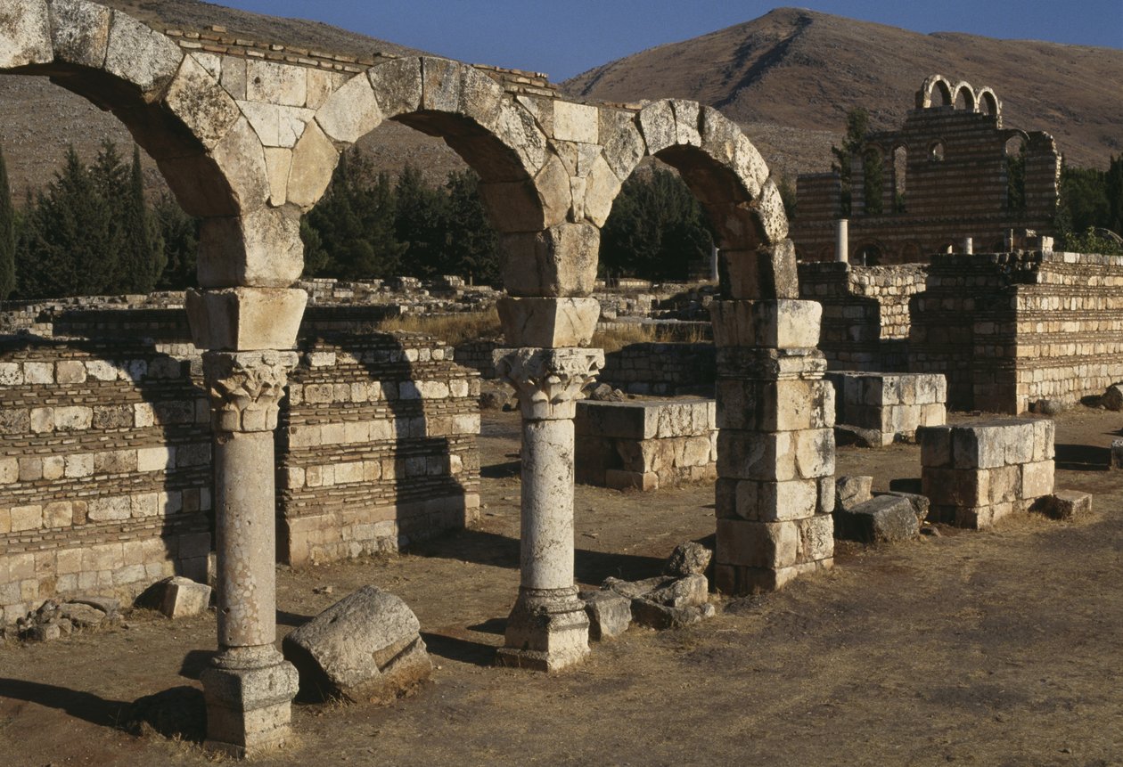 View of a colonnade, Umayyad Period by Islamic School