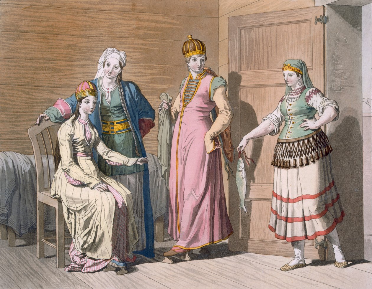 Interior with Circassian Women, c.1820s-30s by Italian School