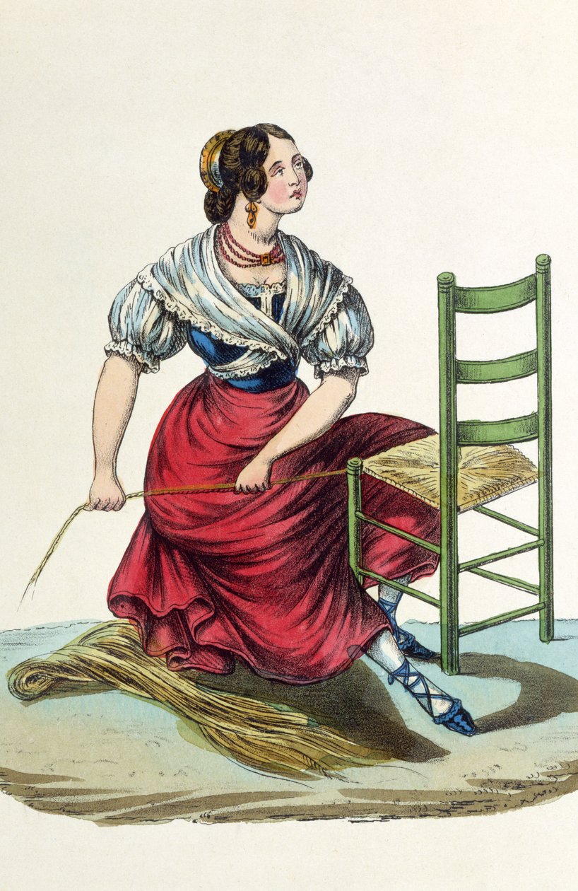 Straw chair maker by Italian School