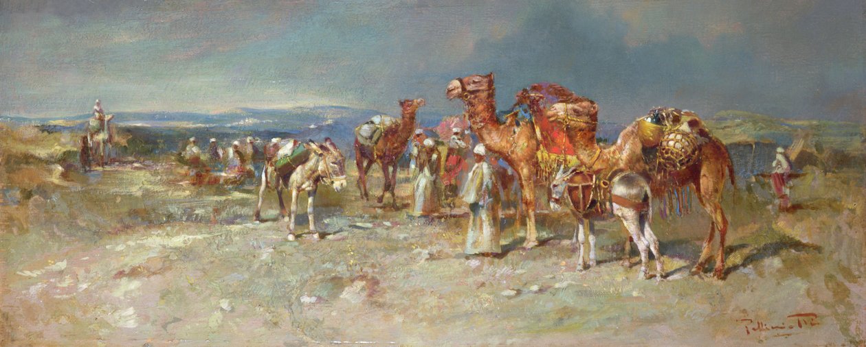 The Arab Caravan by Italian School