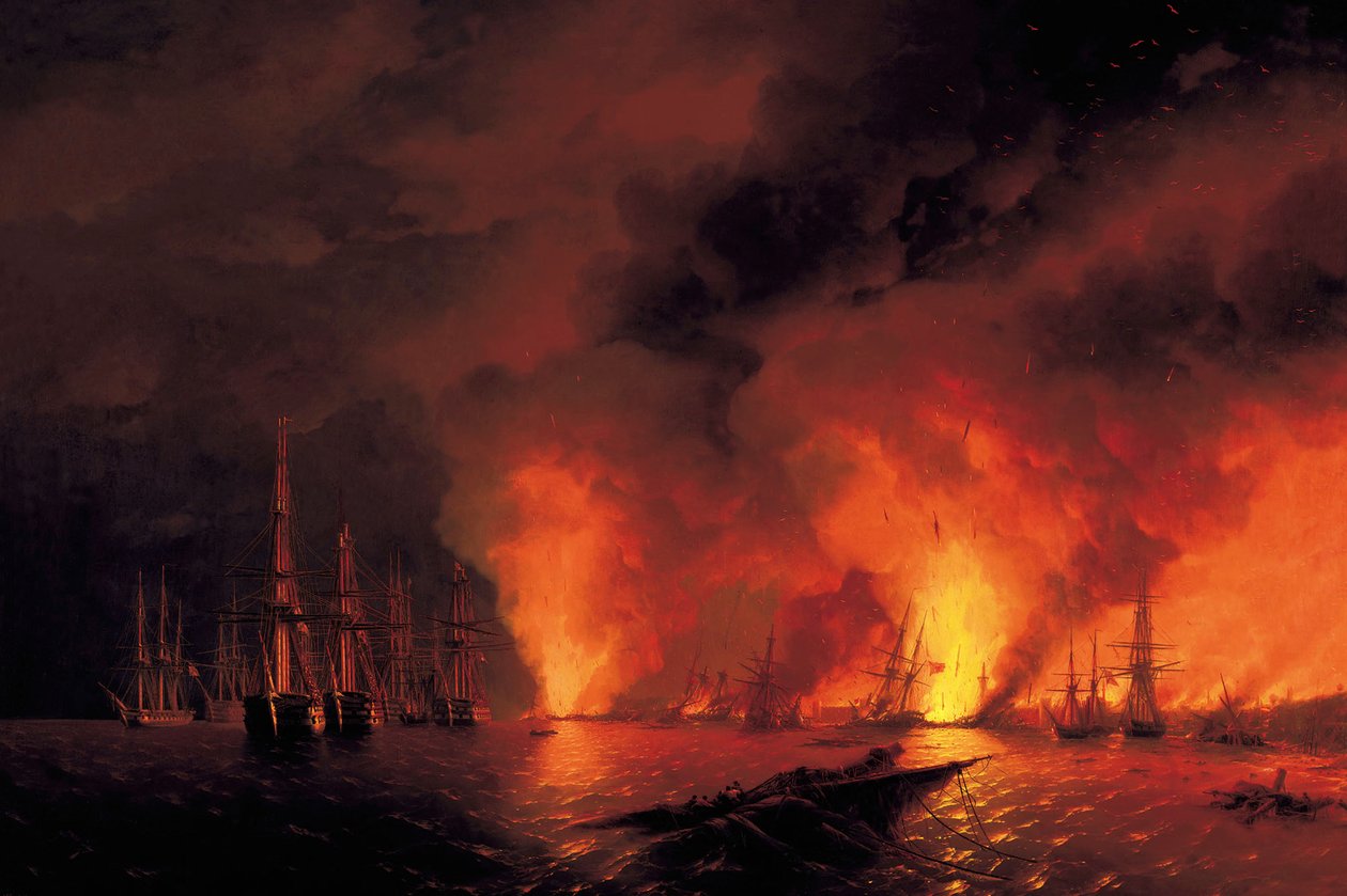 The Battle of Sinop on 18th November 1853 (Night after Battle) by Ivan Konstantinovich Aivazovsky