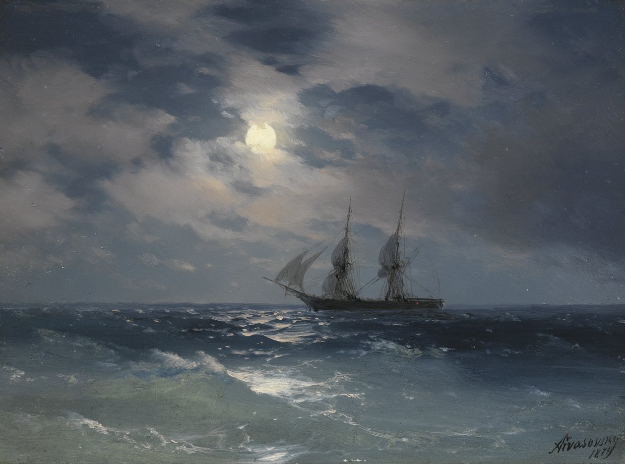 Brig Mercury by Ivan Konstantinovich Aivazovsky
