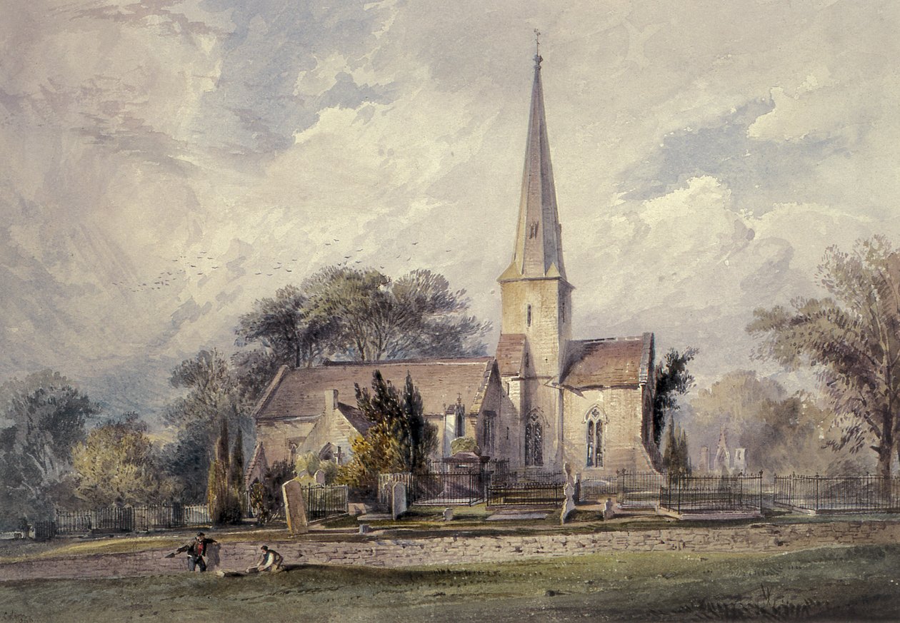 View from the Southeast of a Church and a Churchyard by J. Colson