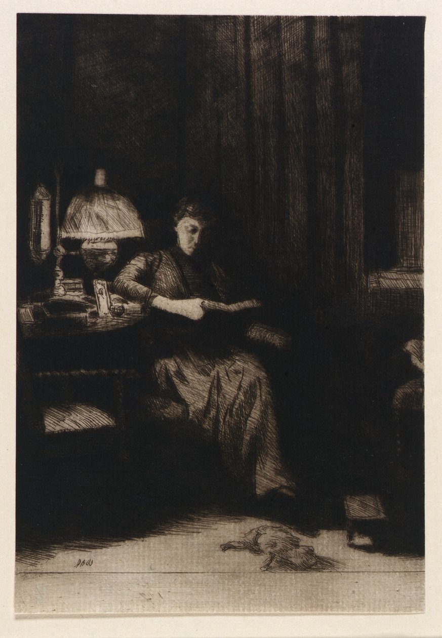 The Evening Lamp by J. Alden Weir