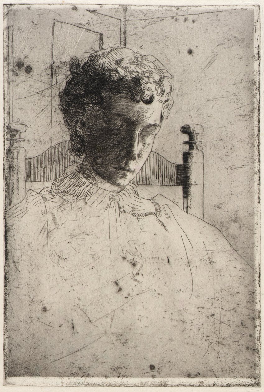 Woman Looking Down by J. Alden Weir