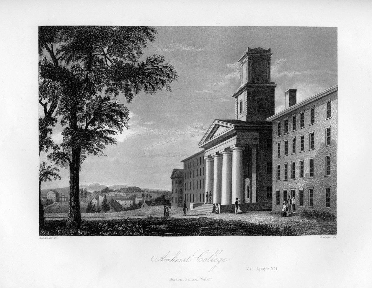 Amherst College, Massachusetts, 1855 by J. Archer