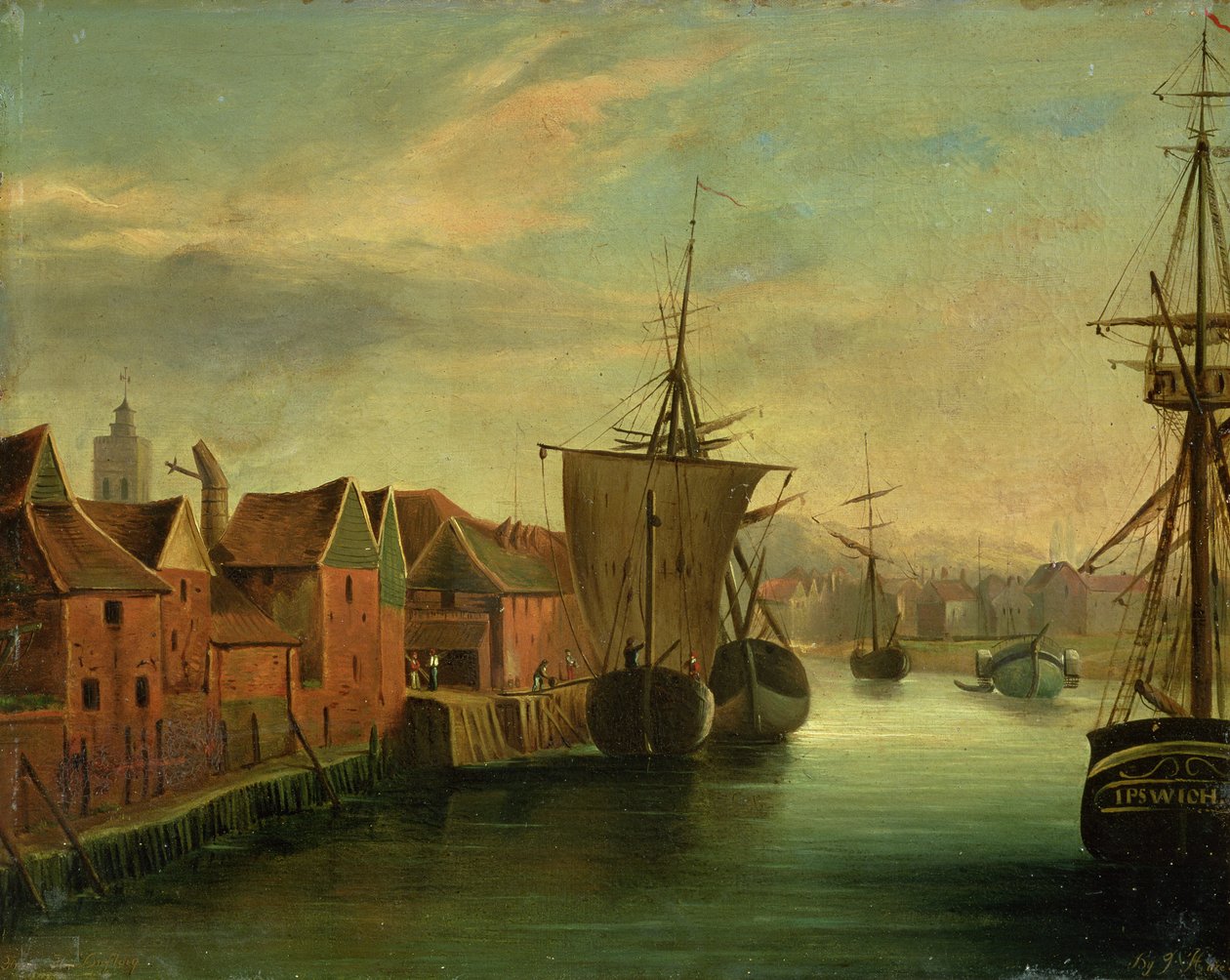 St. Catherines Quay, Ipswich, c.1830 by Jabez Hare