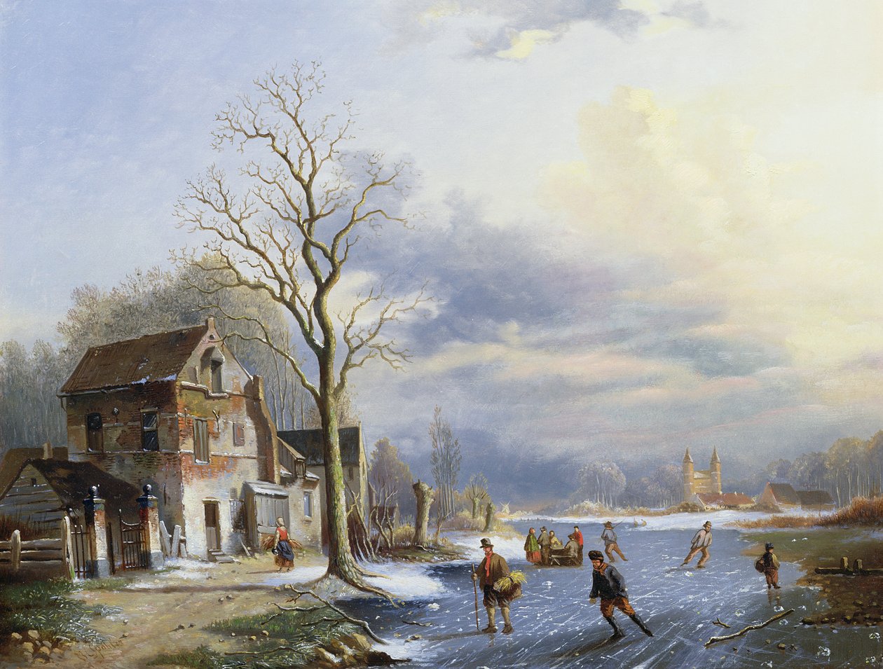 Skaters on the Lake by Jan Jacob Spohler