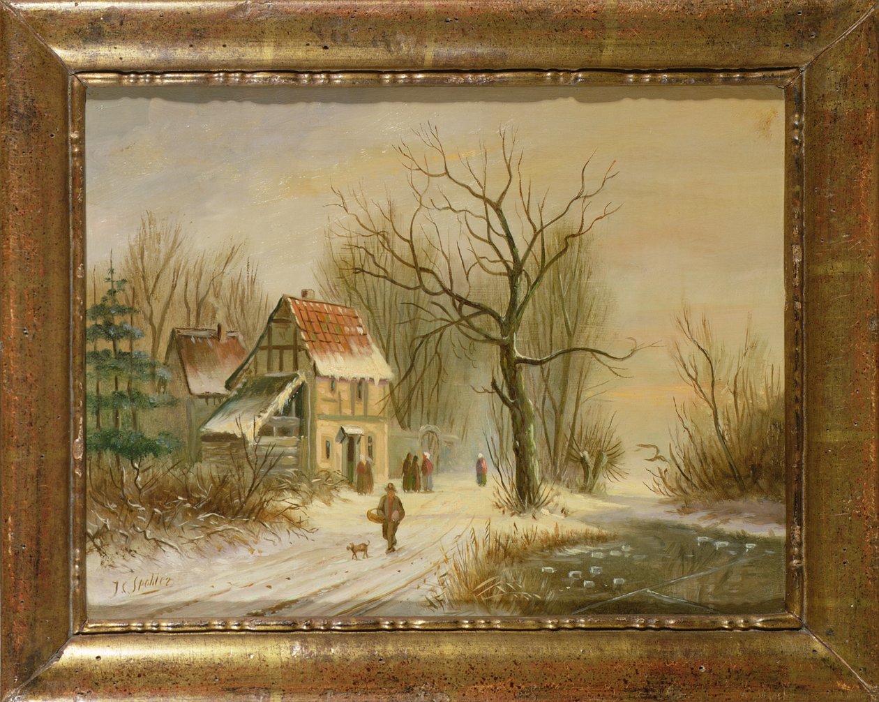 Winter scene by Jan Jacob Spohler