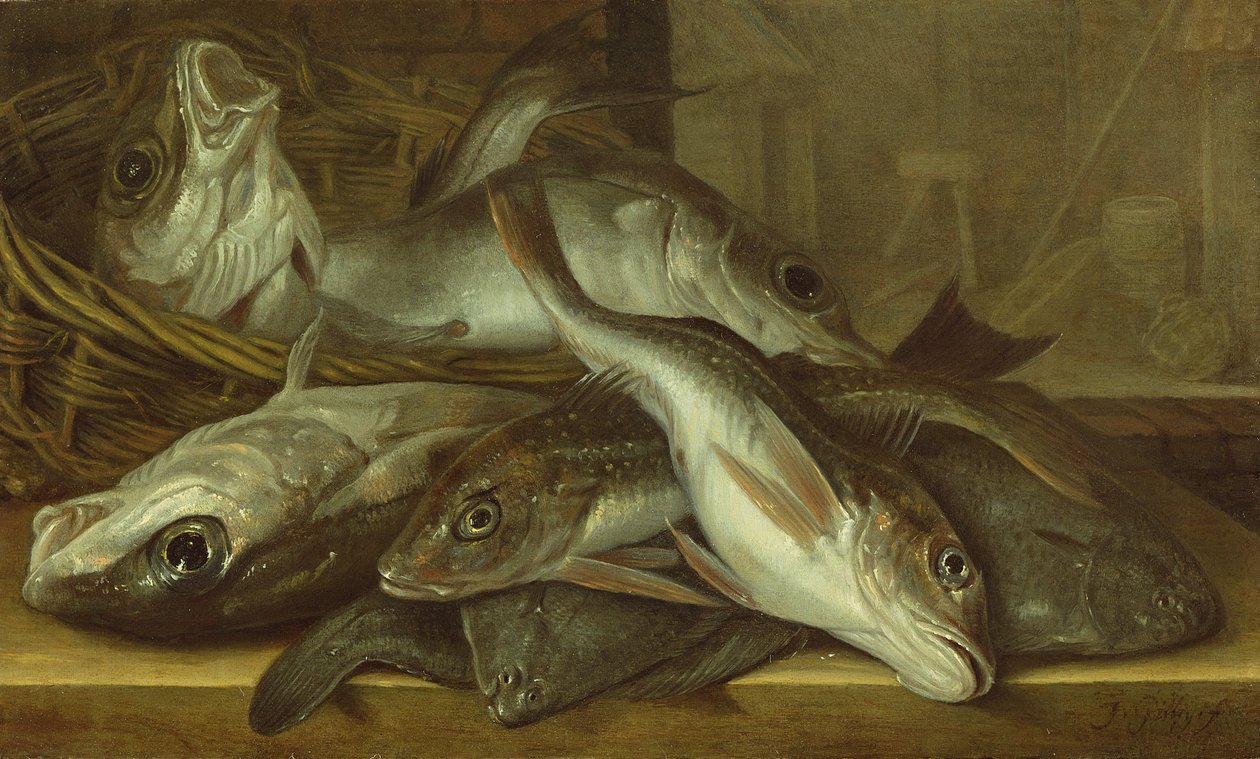 A Still Life of Fish by Jacob Gillig