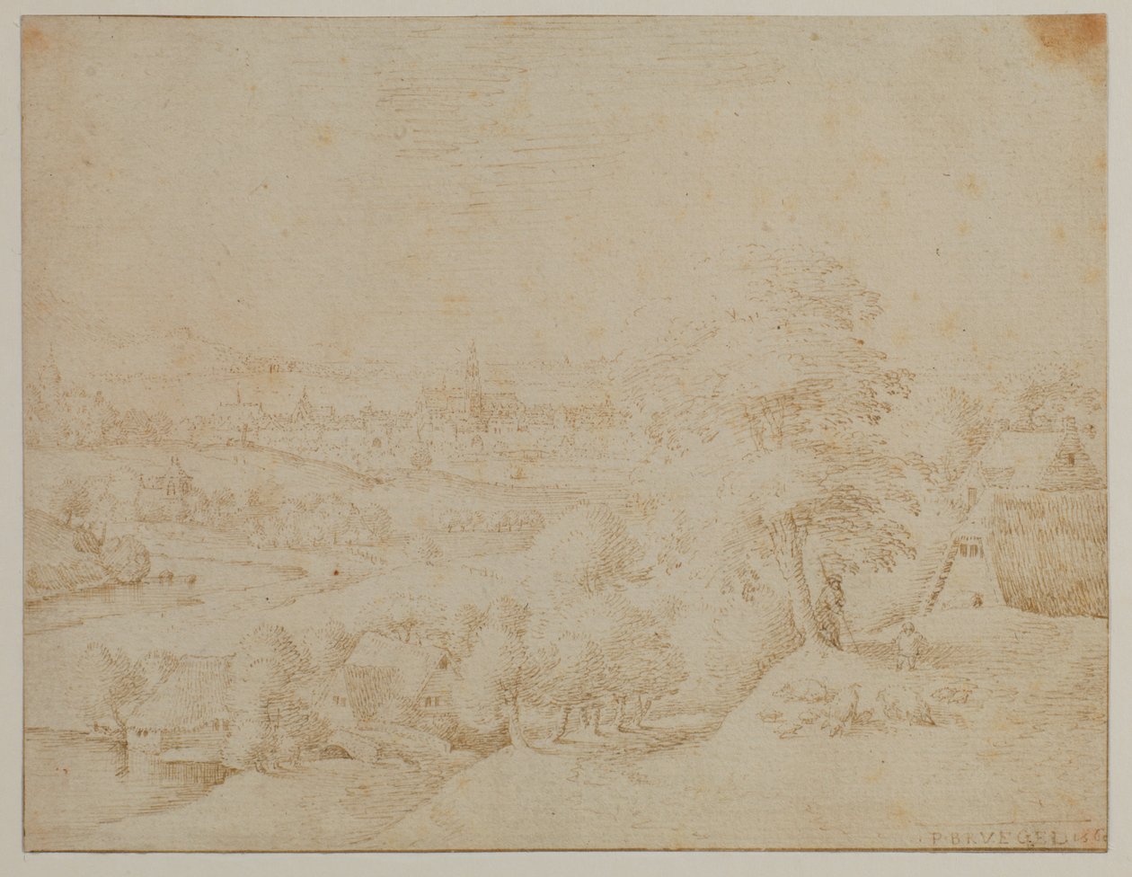 Landscape with a Town by Jacob I Savery