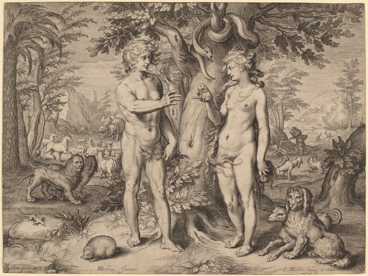 The Fall of Man by Jacob Matham, after Hendrik Goltzius