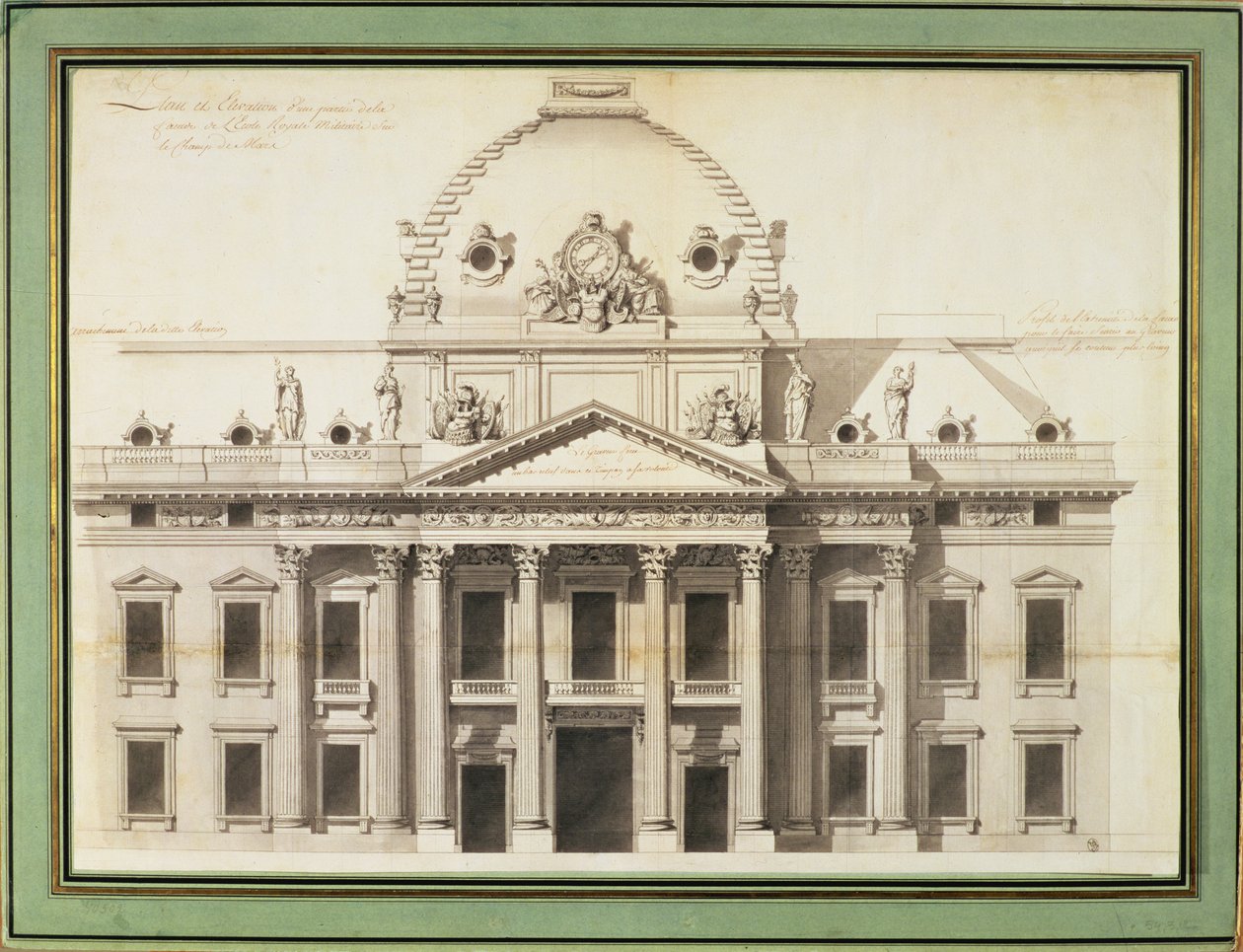 Design for the Ecole Militaire, Paris by Jacques Ange Gabriel