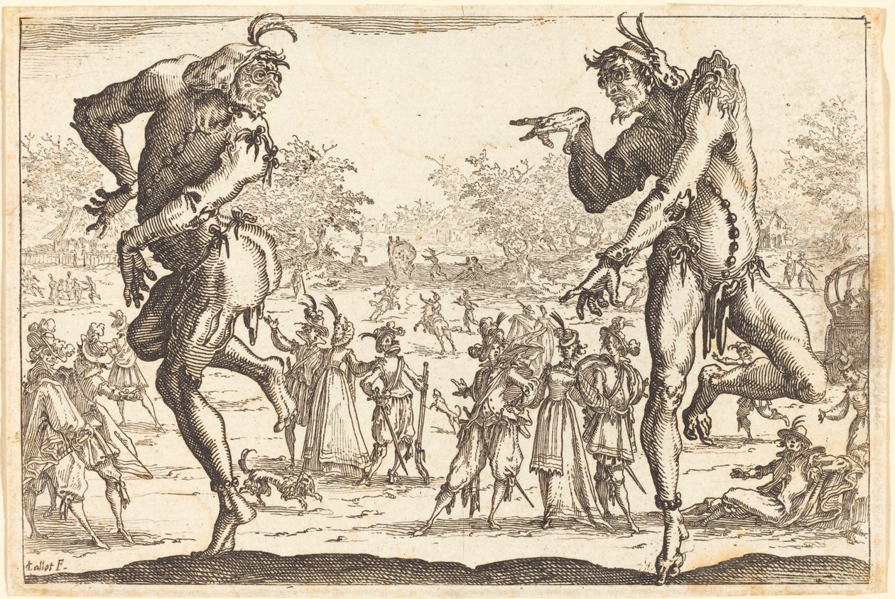 Two Zanni by Jacques Callot