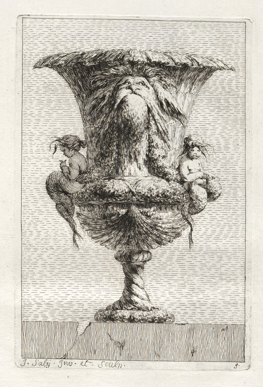 Suite of Vases: Plate 9 by Jacques François Saly