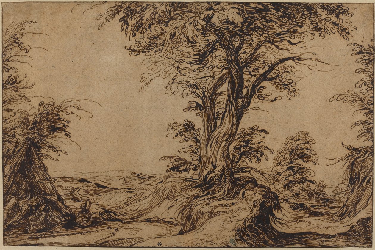 Landscape with Sleeping Peasants by Jacques de Gheyn II