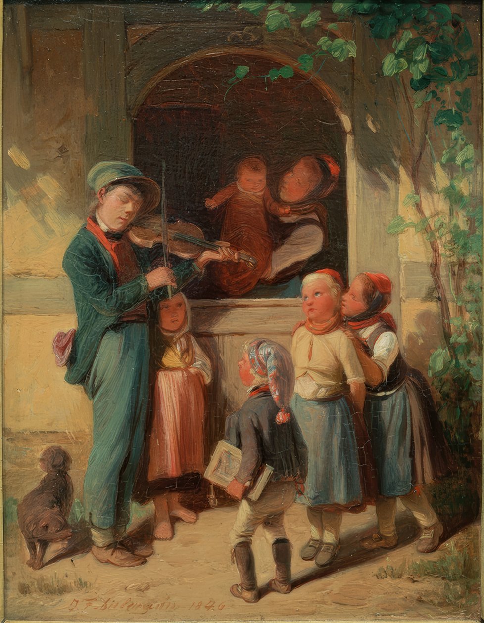 Musician in the Village by Jakob Fürchtegott Dielmann